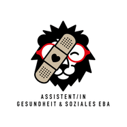 Grafik eines Löwen mit Brille und Pflaster.