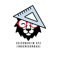 Grafik eines Löwen mit Brille und Geodreieck.