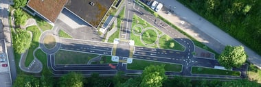 Luftaufnahme der Verkehrsschulungsanlage der Stadtpolizei Winterthur.