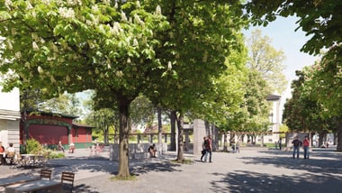 Visualisierung Bühne am Stadtgarten Stadthausstrasse