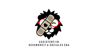 Grafik eines Löwen mit Brille und Pflaster.
