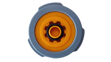 Wasser-Spar-Ring in Orange und Grau.