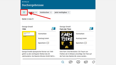 Screenshot mit Filter Symbol