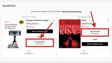 Zwei Bücher mit Schaltfläche Herunterladen
