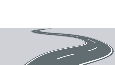 Verschlungene Strasse auf grauem Hintergrund.