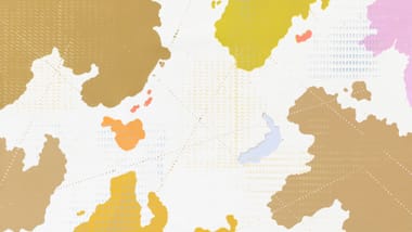 Abstraktes Kunstwerk mit bunten Formen.