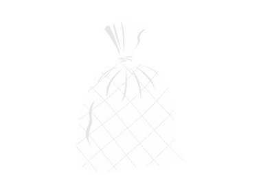 Weisser Müllsack auf schwarzem Hintergrund.