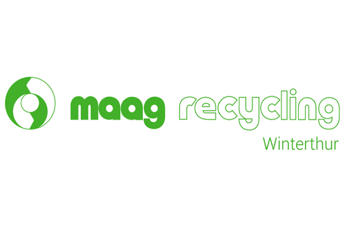 Grünes Logo mit dem Text 'maag recycling Winterthur'.