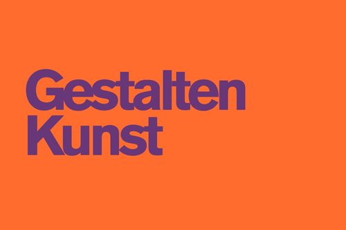 Orange Hintergrund mit blauem Text.