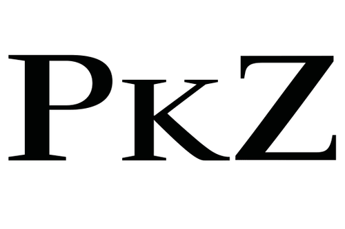 Schwarzer Text 'PkZ' auf weissem Hintergrund.