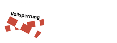 Illustration mit zwei rot-weissen Baulatten und dem Text Vollsperrung